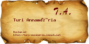 Turi Annamária névjegykártya